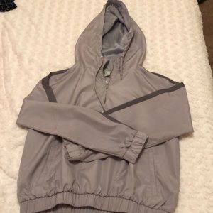 Grey quarter zip wind breaker